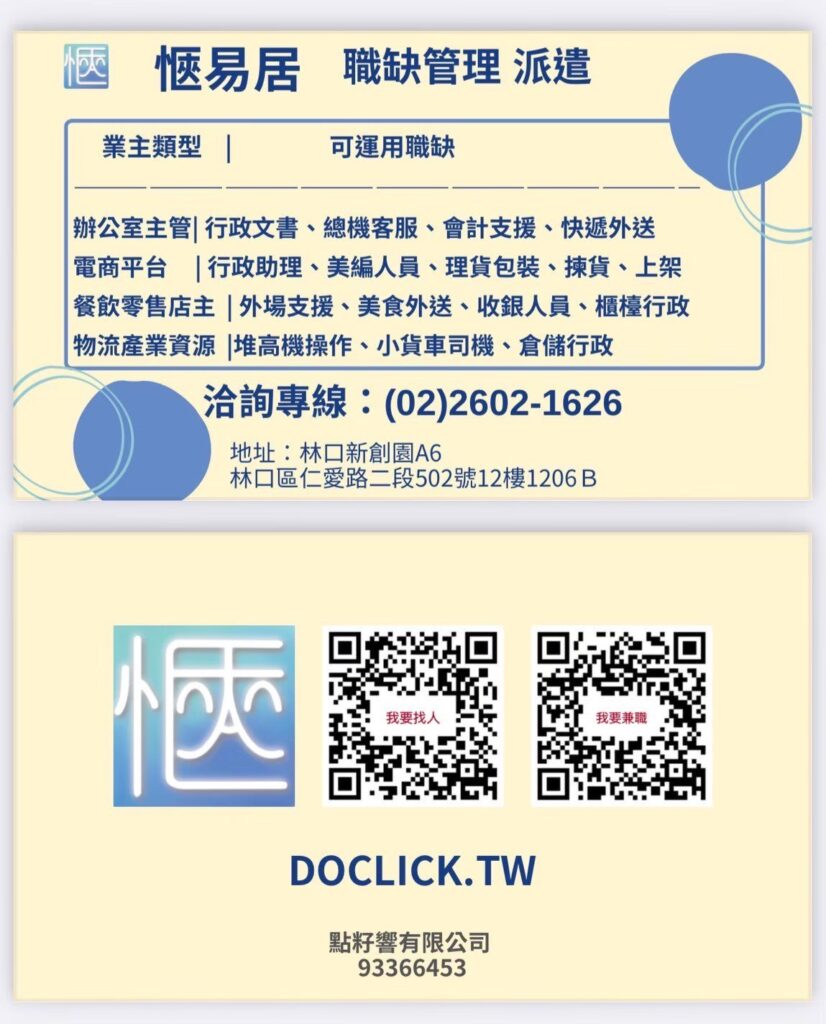 陳政佑 名片背面